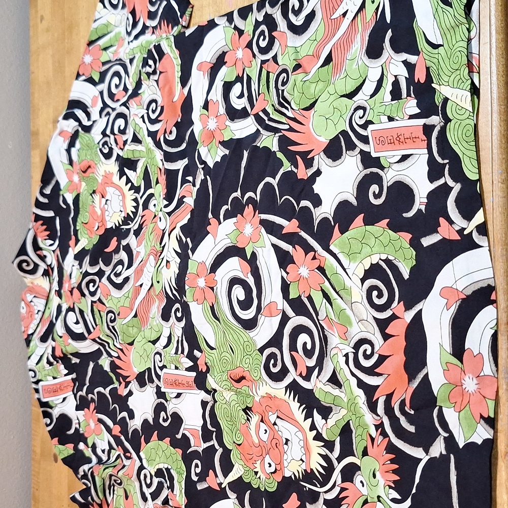 New Ed Hardy Chinese Dragon Hawaiian Button Up Shirt Shortsleeve Small - Picture 5 of 9